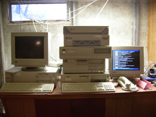 A picture of my basement computers.